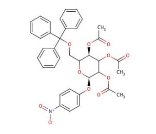 4-Nitrophenyl 2,3,4-Tri-O-acetyl-6-O-trityl-&alpha;-D-glucopyranoside - chemical structure image