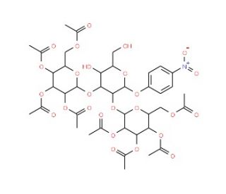 4-Nitrophenyl 2,3-Di-O-(2,3,4,6-tetra-O-acetyl-&beta;-D-glucopyranosyl)-&beta;-D-glucopyranoside - chemical structure image