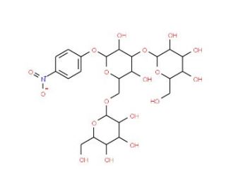 4-Nitrophenyl 2,3-Di-O-(&beta;-D-glucopyranosyl)-&beta;-D-glucopyranoside - chemical structure image