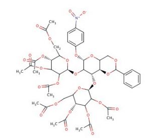 4-Nitrophenyl 4,6-Benzylidene-2,3-di-O-(2,3,4,6-tetra-O-acetyl-&beta;-D-glucopyranosyl)-&beta;-D-glucopyranoside - chemical structure i
