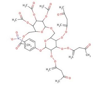 4-Nitrophenyl 6-O-(2,3,4,6-Tetraacetyl-&alpha;-D-mannopyranosyl)-2,3,4-tri-O-levulinoyl-&alpha;-D-mannopyranoside - chemical structure im