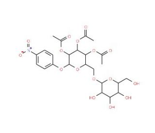 4-Nitrophenyl-6-O-&alpha;-D-glucopyranosyl-(2,3,4-O-triacetyl)-&alpha;-D--glucopyranoside - chemical structure image