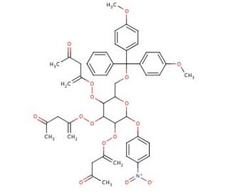4-Nitrophenyl6-O-Dimethoxytrityl-2,3,4-tri-O-levulinoyl-&alpha;-D-mannopyranoside - chemical structure image