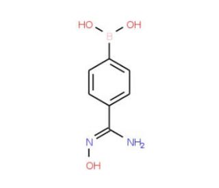 4-(N&prime;-Hydroxycarbamimidoyl)benzeneboronic acid (CAS 913835-61-7) - chemical structure image