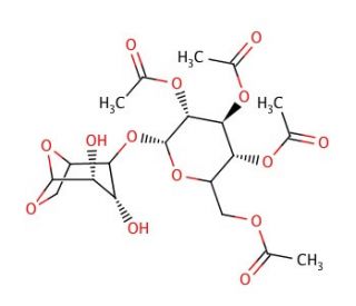 4-O-&beta;&minus;(2,3,4,6-Tetra-O-acetyl-D-galactopyranosyl)-(1&prime;,6&prime;-anhydro-D-mannopyranoside) - chemical structure image