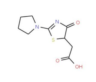(4-Oxo-2-pyrrolidin-1-yl-4,5-dihydro-thiazol-5-yl)-acetic acid - chemical structure image