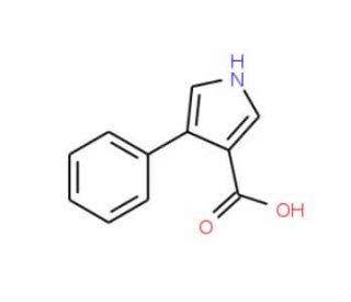 4-phenyl-1H-pyrrole-3-carboxylic acid (CAS 132040-12-1) - chemical structure image