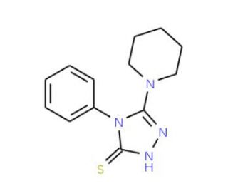 4-phenyl-5-piperidin-1-yl-4H-1,2,4-triazole-3-thiol (CAS 92110-77-5) - chemical structure image