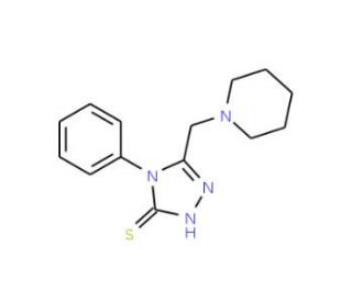 4-phenyl-5-(piperidin-1-ylmethyl)-4H-1,2,4-triazole-3-thiol (CAS 65924-80-3) - chemical structure image