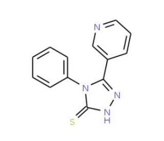 4-Phenyl-5-pyridin-3-yl-4H-[1,2,4]triazole-3-thiol (CAS 57600-03-0) - chemical structure image