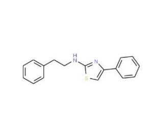 4-phenyl-N-(2-phenylethyl)-1,3-thiazol-2-amine (CAS 79069-94-6) - chemical structure image