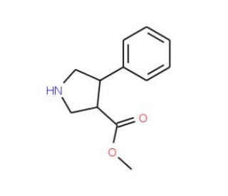 4-Phenylpyrrolidine-3-methylcarboxylate (CAS 156469-70-4) - chemical structure image