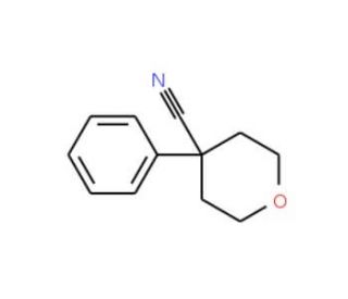 4-phenyltetrahydro-2H-pyran-4-carbonitrile (CAS 1202-81-9) - chemical structure image