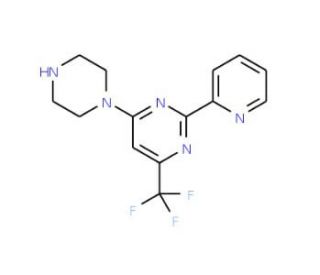 4-Piperazino-2-(2-pyridinyl)-6-(trifluoromethyl)-pyrimidine - chemical structure image