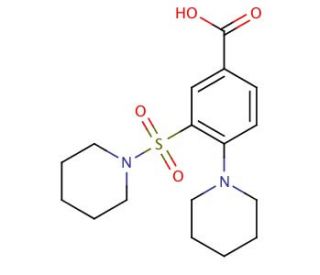 4-piperidin-1-yl-3-(piperidin-1-ylsulfonyl)benzoic acid - chemical structure image