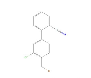 4&prime;-(Bromomethyl)-3&prime;-chloro-[1,1&prime;-biphenyl]-2-carbonitrile (CAS 887268-24-8) - chemical structure image