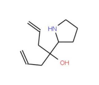 4-Pyrrolidin-2-yl-hepta-1,6-dien-4-ol - chemical structure image