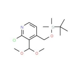 4-((tert-Butyldimethylsilyloxy)methyl)-2-chloro-3-(dimethoxymethyl)pyridine - chemical structure image