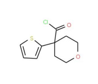 4-Thien-2-yltetrahydro-2H-pyran-4-carbonyl chloride (CAS 906352-92-9) - chemical structure image