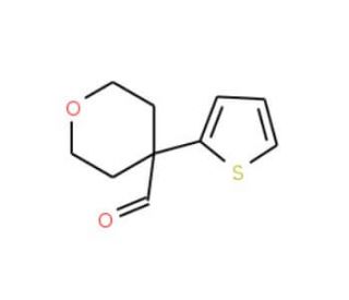 4-Thien-2-yltetrahydro-2H-pyran-4-carboxaldehyde (CAS 906352-93-0) - chemical structure image