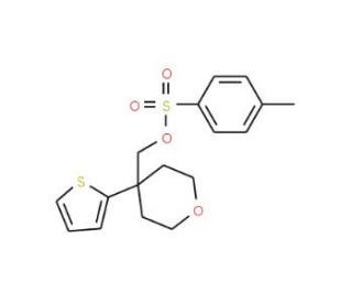 (4-Thien-2-yltetrahydro-2H-pyran-4-yl)methyl 4-methylphenylsulphonate (CAS 921938-87-6) - chemical structure image
