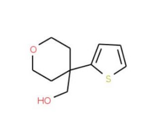 (4-Thien-2-yltetrahydropyran-4-yl)methanol (CAS 906352-94-1) - chemical structure image