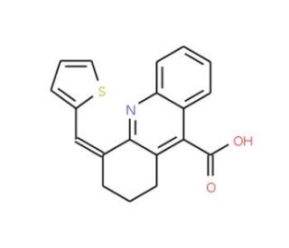 4-Thiophen-2-ylmethylene-1,2,3,4-tetrahydro-acridine-9-carboxylic acid - chemical structure image