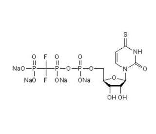 4-Thiouridine-5&prime;-O-(&beta;,&gamma;-difluoromethylene)triphosphate tetrasodium salt (CAS 1657025-60-9) - chemical structure image