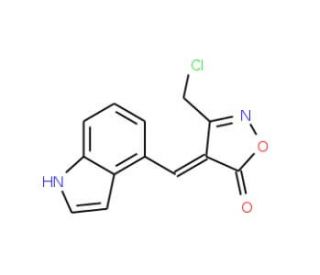 (4E)-3-(Chloromethyl)-4-(1H-indol-4-ylmethylene)-isoxazol-5(4H)-one - chemical structure image