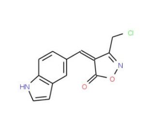 (4E)-3-(Chloromethyl)-4-(1H-indol-5-ylmethylene)-isoxazol-5(4H)-one - chemical structure image