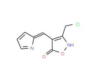 (4E)-3-(Chloromethyl)-4-(1H-pyrrol-2-ylmethylene)-isoxazol-5(4H)-one - chemical structure image