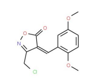 (4E)-3-(Chloromethyl)-4-(2,5-dimethoxybenzylidene)isoxazol-5(4H)-one - chemical structure image