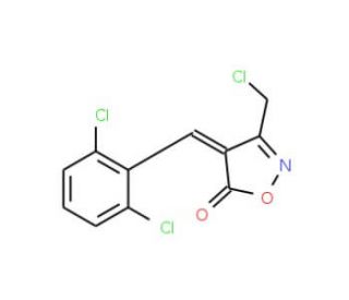 (4E)-3-(Chloromethyl)-4-(2,6-dichlorobenzylidene)-isoxazol-5(4H)-one - chemical structure image