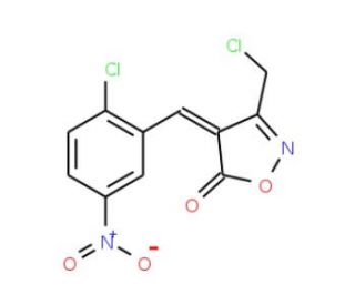 (4E)-3-(Chloromethyl)-4-(2-chloro-5-nitrobenzylidene)isoxazol-5(4H)-one - chemical structure image
