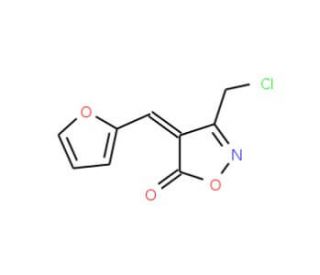 (4E)-3-(Chloromethyl)-4-(2-furylmethylene)-isoxazol-5(4H)-one - chemical structure image