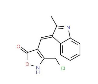 (4E)-3-(Chloromethyl)-4-[(2-methyl-1H-indol-3-yl)-methylene]isoxazol-5(4H)-one - chemical structure image