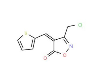 (4E)-3-(Chloromethyl)-4-(2-thienylmethylene)-isoxazol-5(4H)-one - chemical structure image