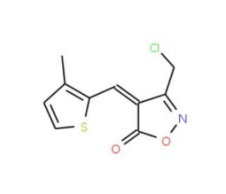 (4E)-3-(Chloromethyl)-4-[(3-methyl-2-thienyl)-methylene]isoxazol-5(4H)-one - chemical structure image