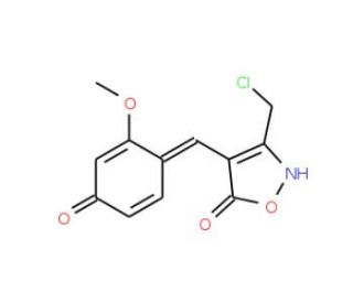 (4E)-3-(Chloromethyl)-4-(4-hydroxy-2-methoxybenzylidene)isoxazol-5(4H)-one - chemical structure image