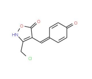 (4E)-3-(Chloromethyl)-4-(4-hydroxybenzylidene)-isoxazol-5(4H)-one - chemical structure image