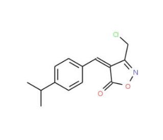 (4E)-3-(Chloromethyl)-4-(4-isopropylbenzylidene)-isoxazol-5(4H)-one - chemical structure image