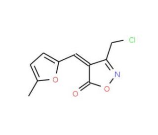 (4E)-3-(Chloromethyl)-4-[(5-methyl-2-furyl)-methylene]isoxazol-5(4H)-one - chemical structure image
