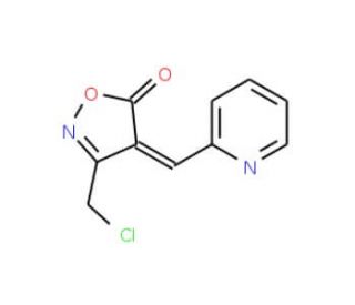 (4E)-3-(Chloromethyl)-4-(pyridin-2-ylmethylene)-isoxazol-5(4H)-one - chemical structure image