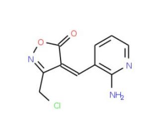 (4E)-4-[(2-Aminopyridin-3-yl)methylene]-3-(chloromethyl)isoxazol-5(4H)-one - chemical structure image
