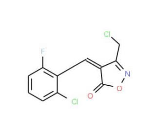 (4E)-4-(2-Chloro-6-fluorobenzylidene)-3-(chloromethyl)isoxazol-5(4H)-one - chemical structure image