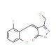 (4E)-4-(2-Chloro-6-fluorobenzylidene)-3-(chloromethyl)isoxazol-5(4H)-one - chemical structure image