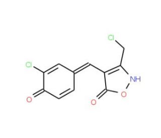 (4E)-4-(3-Chloro-4-hydroxybenzylidene)-3-(chloromethyl)isoxazol-5(4H)-one - chemical structure image