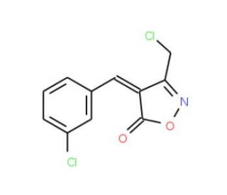 (4E)-4-(3-Chlorobenzylidene)-3-(chloromethyl)-isoxazol-5(4H)-one - chemical structure image