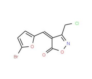 (4E)-4-[(5-Bromo-2-furyl)methylene]-3-(chloromethyl)isoxazol-5(4H)-one - chemical structure image