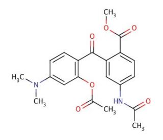 4&prime;-Acetamido-2-acetoxy-4-dimethylamino-2&prime;-methoxycarbonyl-benzophenone (CAS 351421-17-5) - chemical structure image